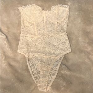 Zara Cream Lace Bodysuit